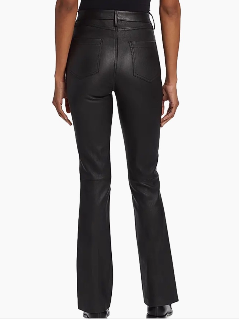 VINCE Stretch Bootcut Leather Pants in Black: Sz 6 - Picture 5 of 11